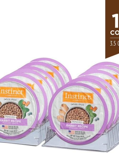 Load image into Gallery viewer, Grain Free Minced Recipe with Real Rabbit Natural Wet Cat Food, 3.5 Oz. Cups (Case of 12)
