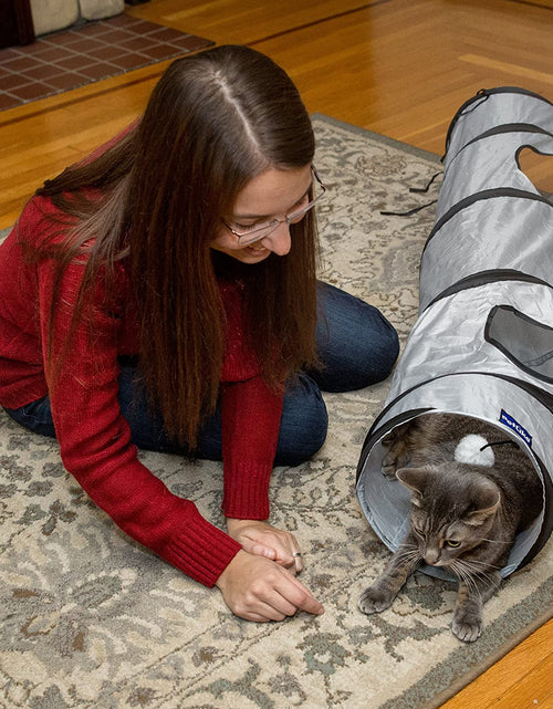 Load image into Gallery viewer, Cat Tunnel for Indoor Cats Collapsible Pop-Up Pet Tube Peek Hole Hideaway Play Toys for Cats with Ball
