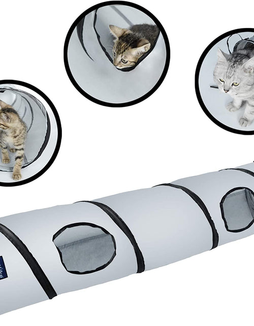 Load image into Gallery viewer, Cat Tunnel for Indoor Cats Collapsible Pop-Up Pet Tube Peek Hole Hideaway Play Toys for Cats with Ball
