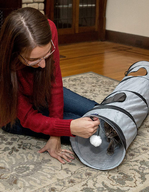 Load image into Gallery viewer, Cat Tunnel for Indoor Cats Collapsible Pop-Up Pet Tube Peek Hole Hideaway Play Toys for Cats with Ball
