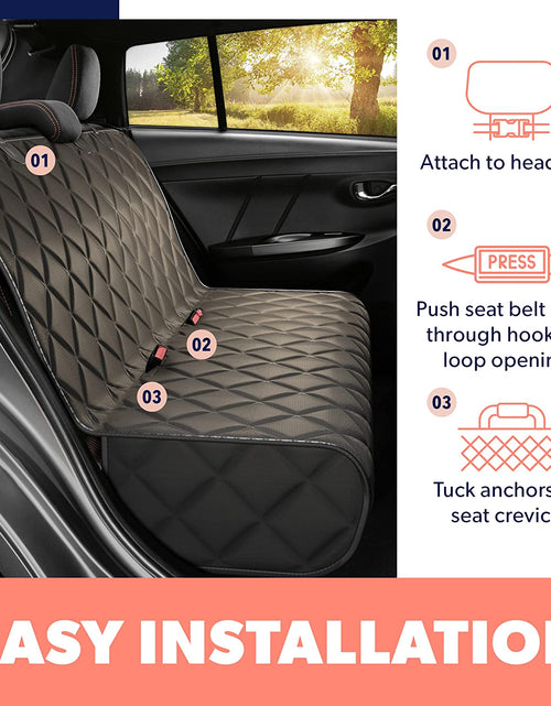 Load image into Gallery viewer, Black Car Rear Seat Cover for Dogs, Durable Waterproof &amp; Scratch Resistant Vehicle Backseat Protector, Nonslip Dog Accessory &amp; Pet Protection for Back Seats, Machine Washable
