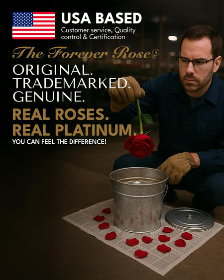 Real Platinum Rose, Genuine One of a Kind Rose Hand Dipped in Platinum to Last a Lifetime